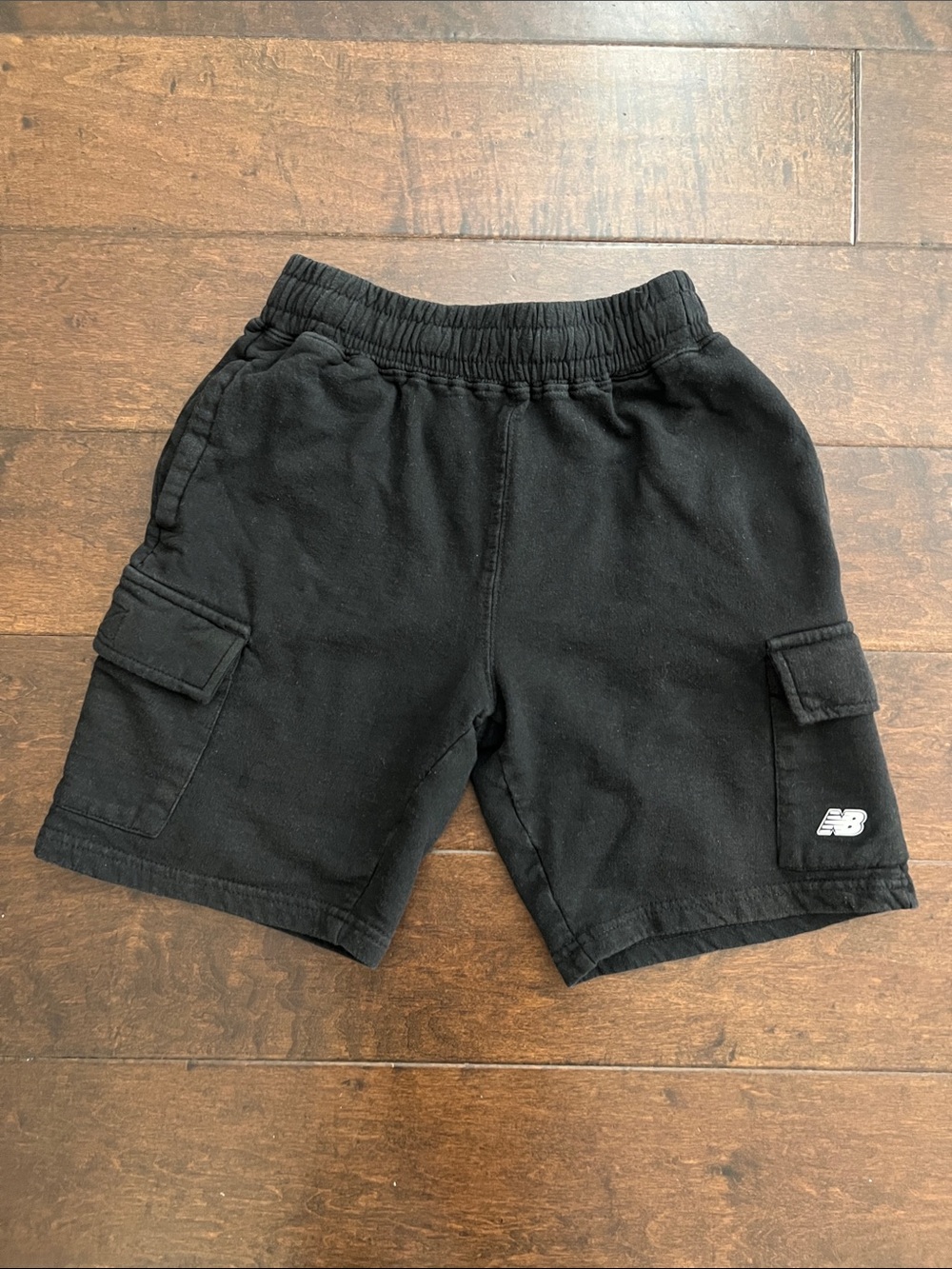 New Balance Black Kids Cargo Shorts with Logo